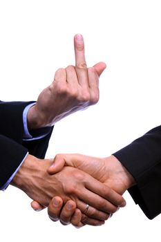 business shake hand over white background