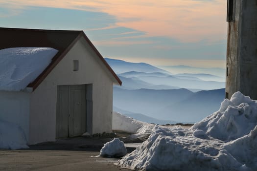 cold winter landscape with snow