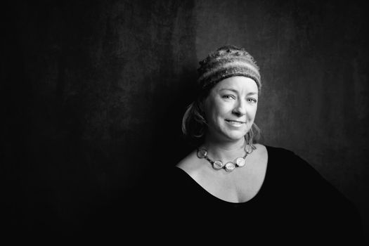 Attractive Woman in a Bright Knit Cap