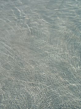 clear water and sand