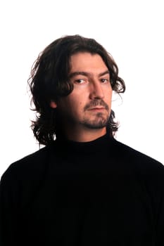 casual young man portrait over white background