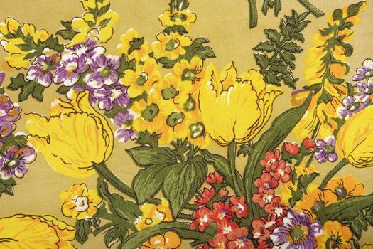 old flower fabric texture, decorative colored canvas