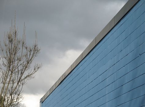 blue industrial building