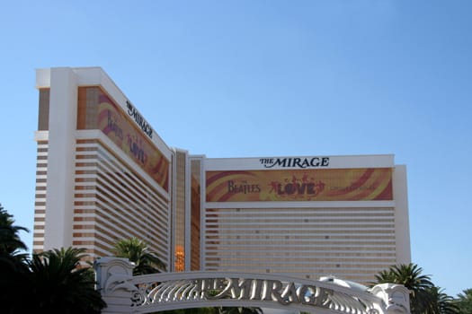 A exterior shot of The Mirage casino and hotel in Las Vegas
