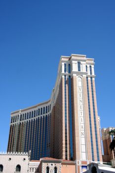 A exterior shot of the Venetian casino and hotel in Las Vegas