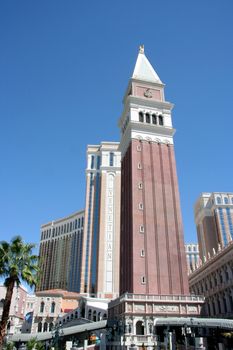 A exterior shot of the Venetian casino and hotel in Las Vegas