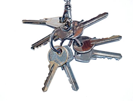 bunch of keys isolated over white background