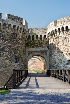 gate of ancient fortress Kalemegdan in Belgrade, Serbia