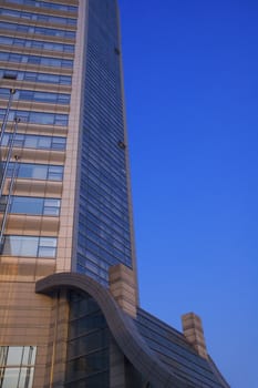 modern high office building over blue sky