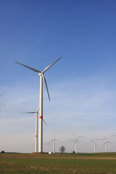 wind turbines in rural german landscape