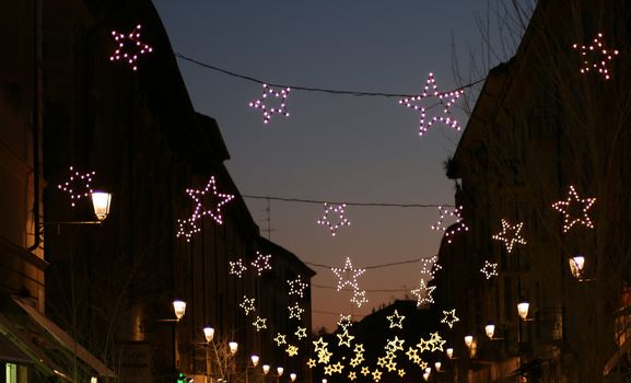 City decoration with stars