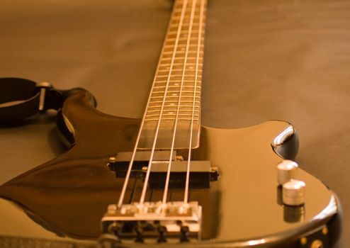 A guitar bass on plain