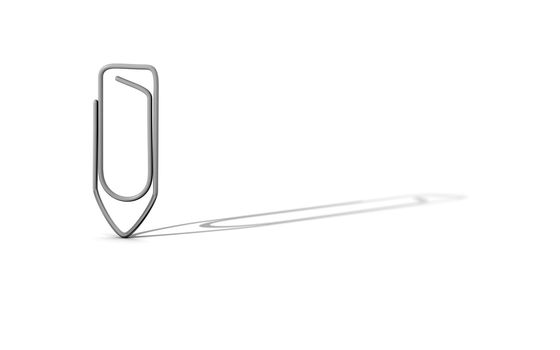 An image of an isolated typical paperclip
