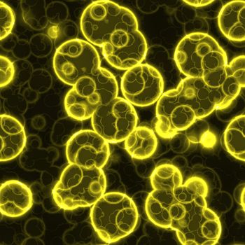 a seamless illustration of some living yellow  cells