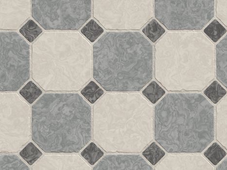 a seamless pattern of an old tiled floor