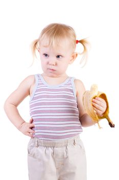 fashion small girl with banana