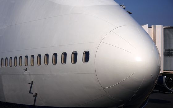 Huge airplane nose