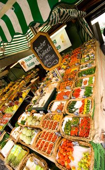 vegetables market outdoor, wide angle