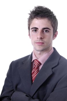 young business man portrait in white background