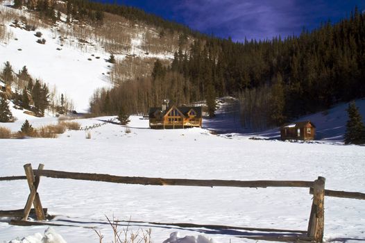 A mansion Log home in Colorado shows the design of todays American West