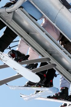 Ski lift close up