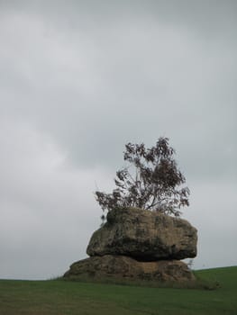 piled stones on a hill