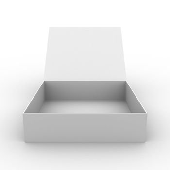 Open box on white background. Isolated 3D image