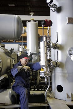 Technician at work in a factory