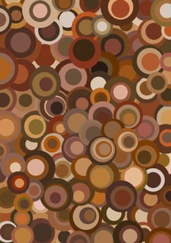 Retro brown circles background 