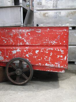 old red trailer