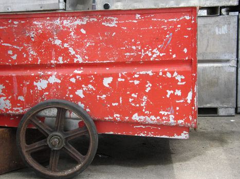 old red trailer