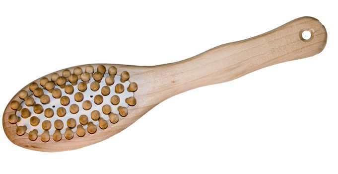 wooden bath brush for spa therapy and massage