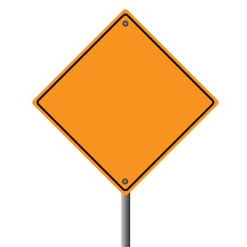 Image of a blank orange road sign.