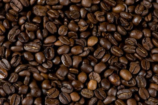 Texture, background of coffee beans