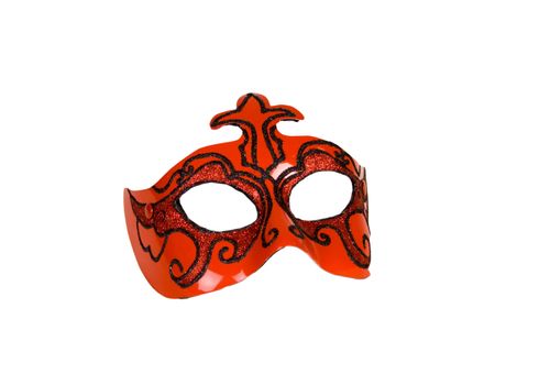 red italian carnaval mask for perfomance isolated over white