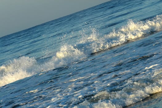 Waves on the sea in Puerto Arista, Mexico