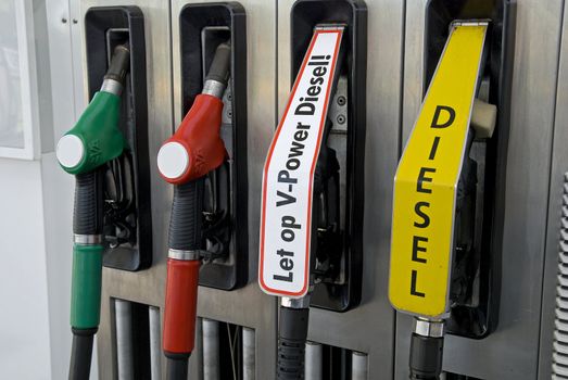 View of a fuel panel in a petrol  station