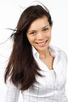 Portrait of young beautiful mixed race caucasian / asian woman.