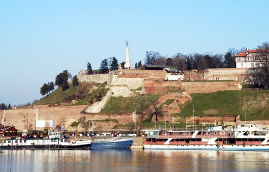 fortress over danube river in center of Belgrade, Serbia