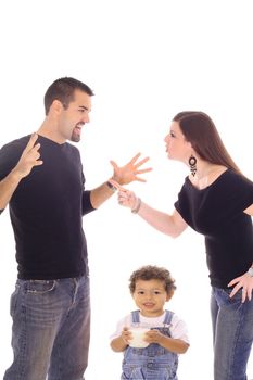 child with milk caught in the middle vertical