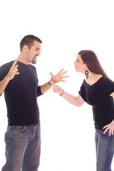 shot of a Couple fighting