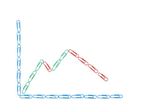 Paper clips Economic diagram isolated over white