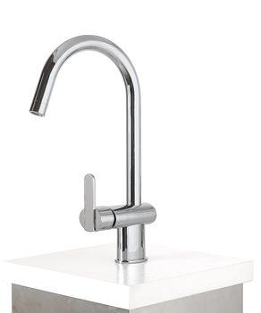 modrn dsign water faucet tap over white