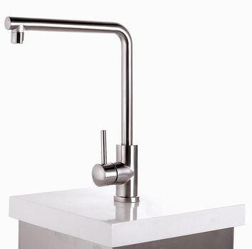 modern dsign water faucet tap over white