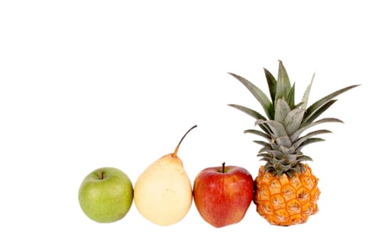 group of fruits isolated over white background