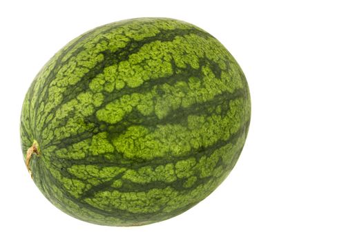 Whole green watermelon isolated on white background