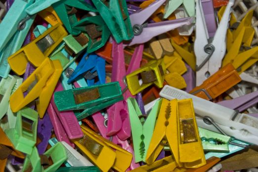 lots of old pegs in different colors