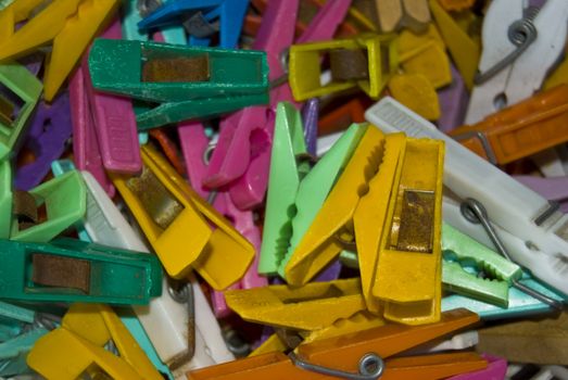 lots of old pegs in different colors