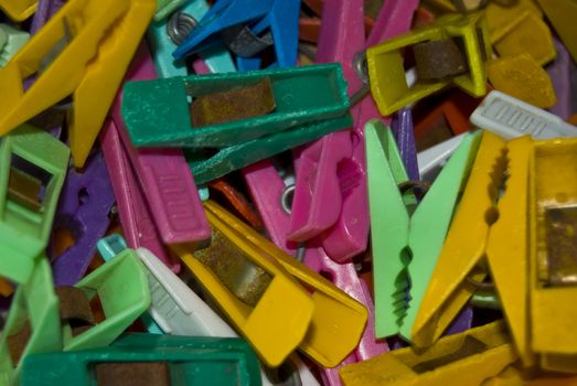 lots of old pegs in different colors