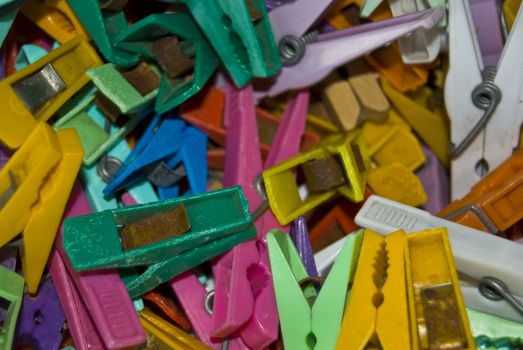 lots of old pegs in different colors